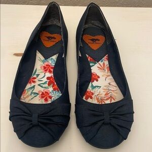 Rocket Dog Dark Blue Bow Flats